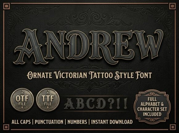 Andrew: A Victorian Display Font for Digital Branding