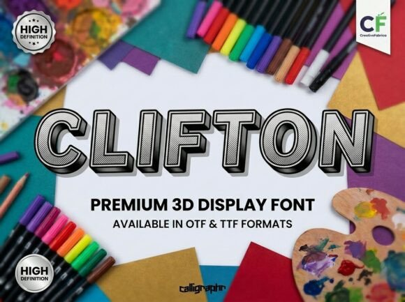 Clifton: A Bold 3D Display Font for Brands