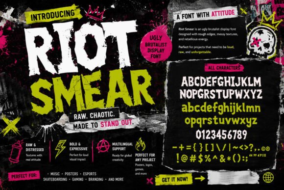 Riot Smear: The Ugly Brutalist Font for Bold Brands