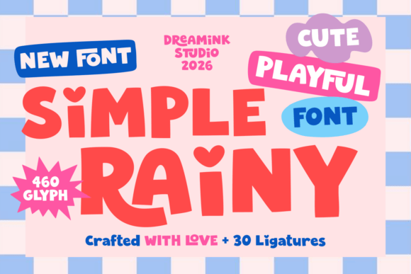 Simple Rainy Font: A Whimsical Display Choice