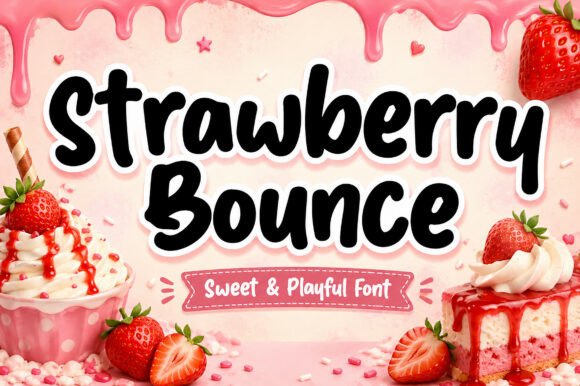 Strawberry Bounce: A Playful Display Font for Editorial Design