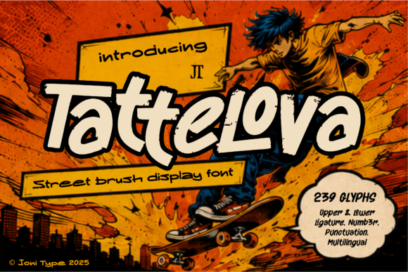 Tattelova: A Bold Display Font for Urban Brands