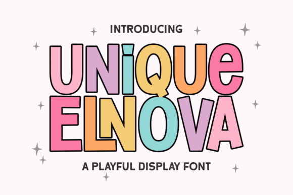 Unique Elnova: A Whimsical Display Font for Joyful Brands